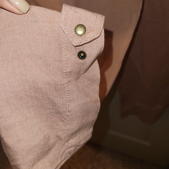 Button Front Utility Jumpsuit. medium but runs big. Please refer to measurement. - Picture 7 of 11